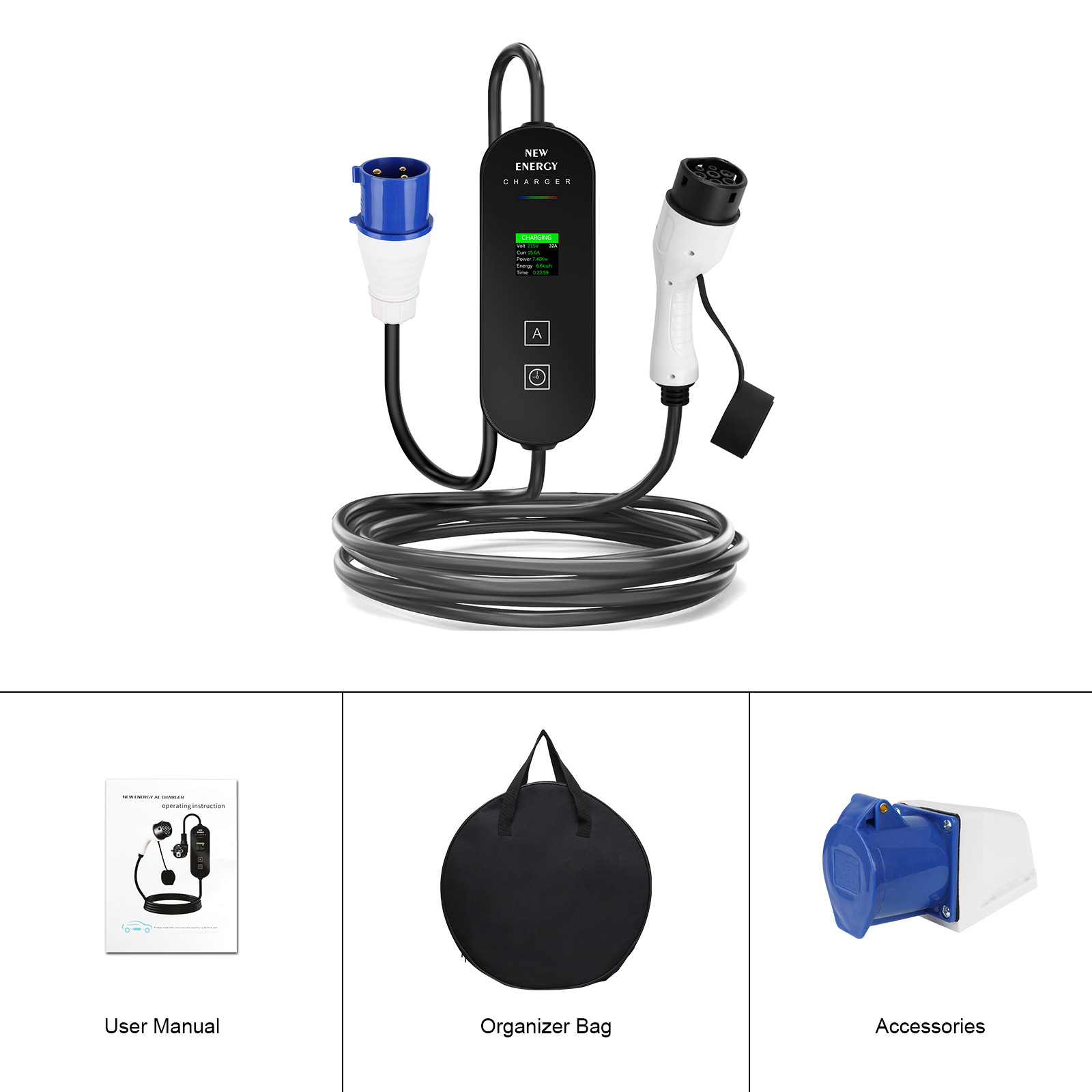 EU/UK-Stecker CEE 32A/16A Trag – Portable Ev Charger 32A Type 2 Cee Plug Bewertung und Preis