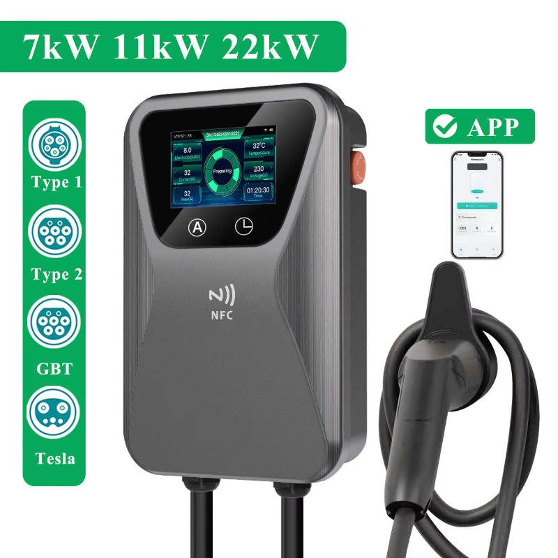 EV-Ladegerät Smart Wallbox 7kW – 22Kw Wallbox Type 2 Ocpp Rfid Bewertung und Preis