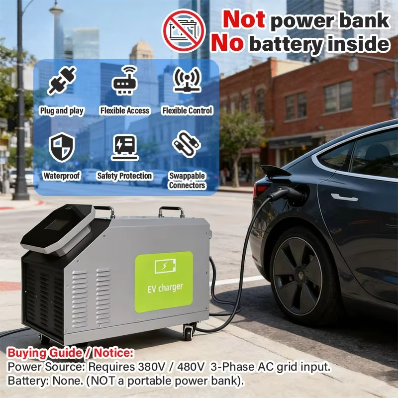 480V 3-Phasen-Wechselstrom-Ein – Portable Dc Fast Charger 20Kw Ccs2 Bewertung und Preis